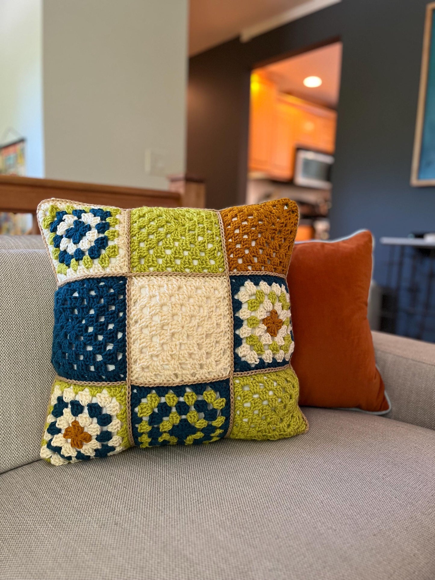 juneau | granny square throw pillow