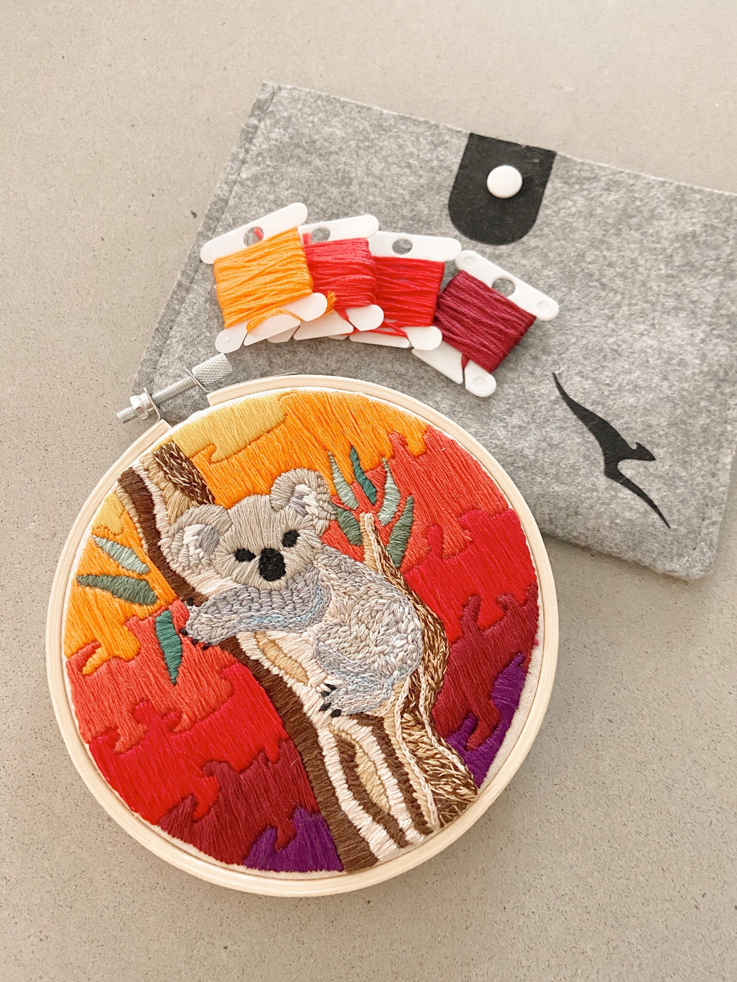 sunset koala | digital embroidery pattern