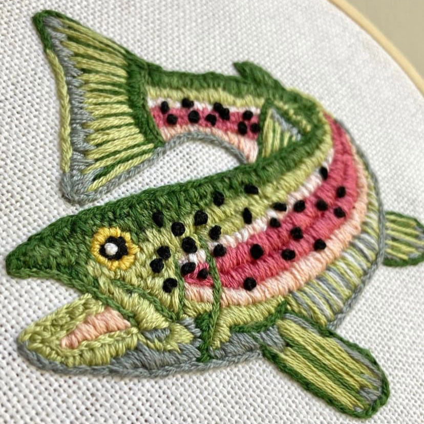 rainbow trout | digital embroidery pattern