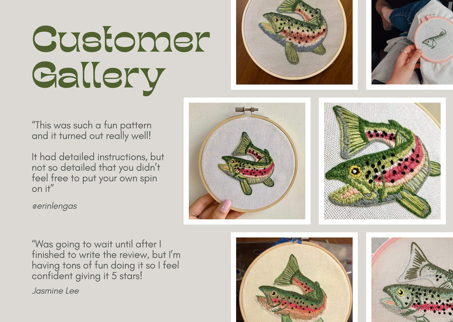 rainbow trout | digital embroidery pattern