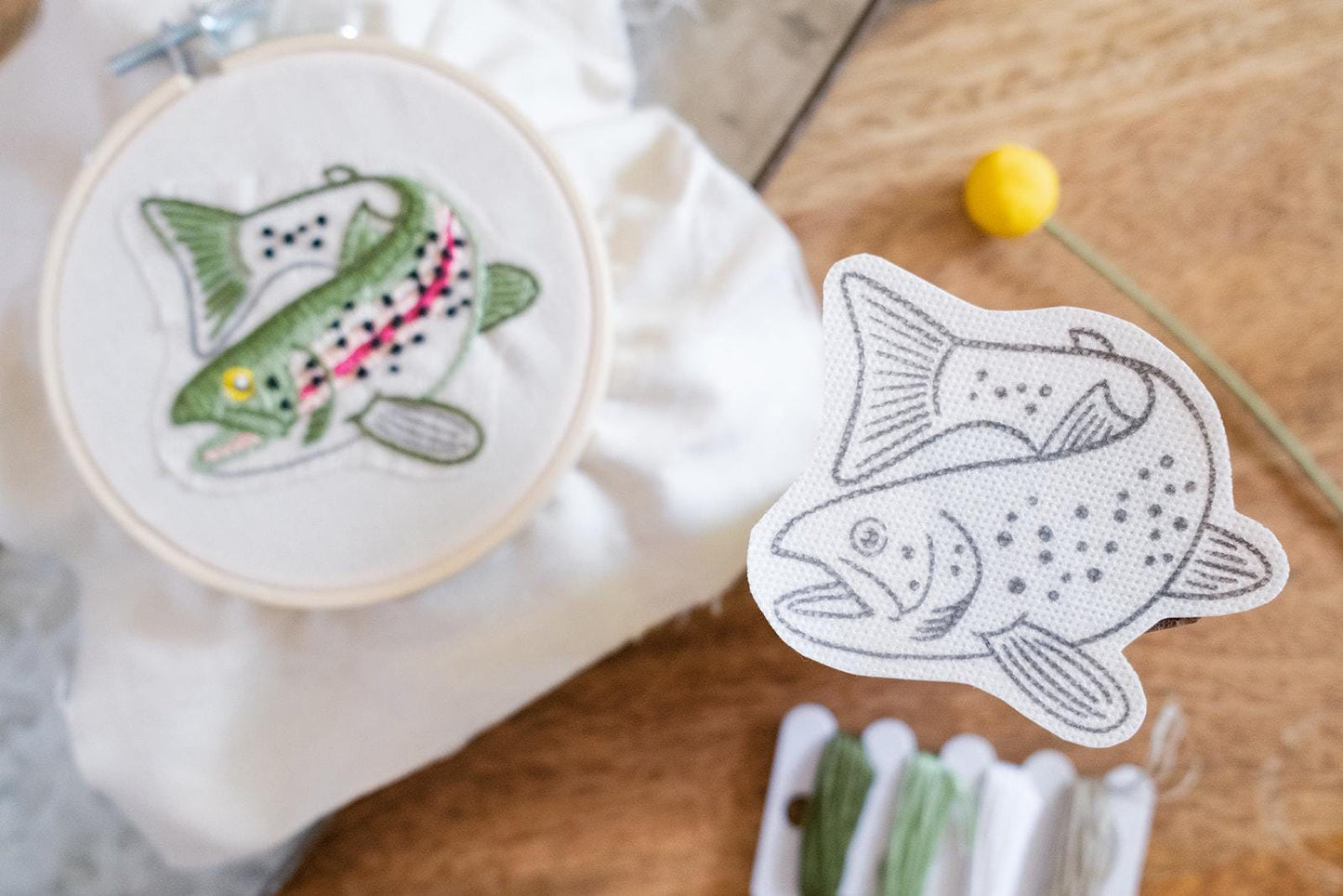 rainbow trout | complete embroidery kit