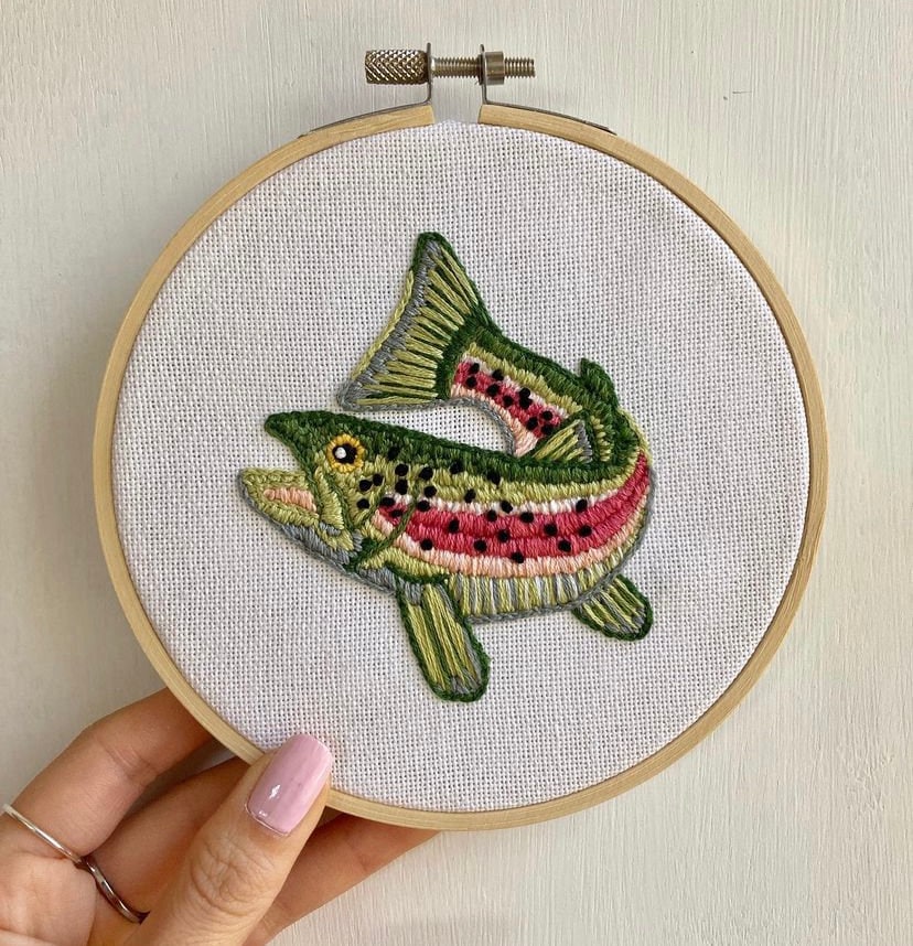 rainbow trout | digital embroidery pattern
