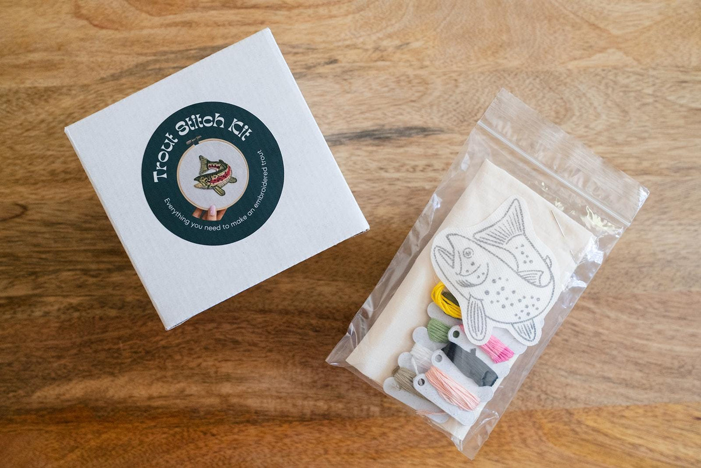 rainbow trout | complete embroidery kit