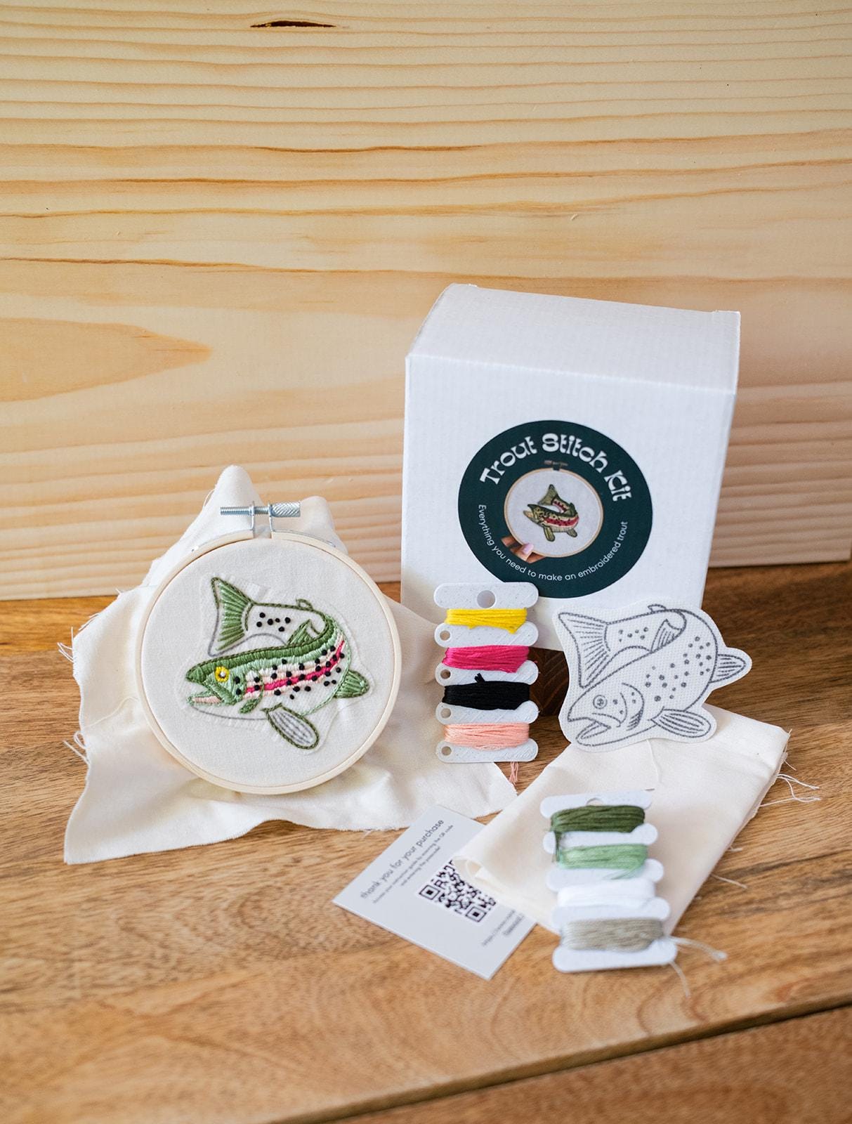 rainbow trout | complete embroidery kit