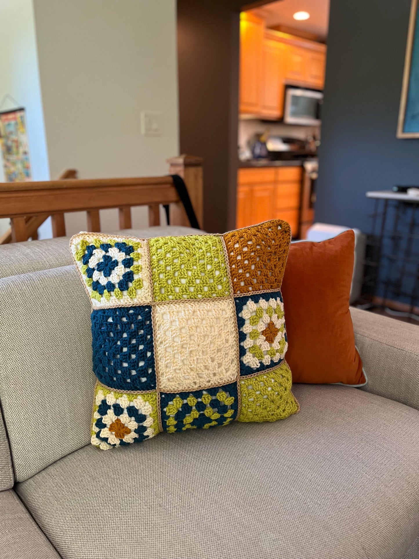 juneau | granny square throw pillow
