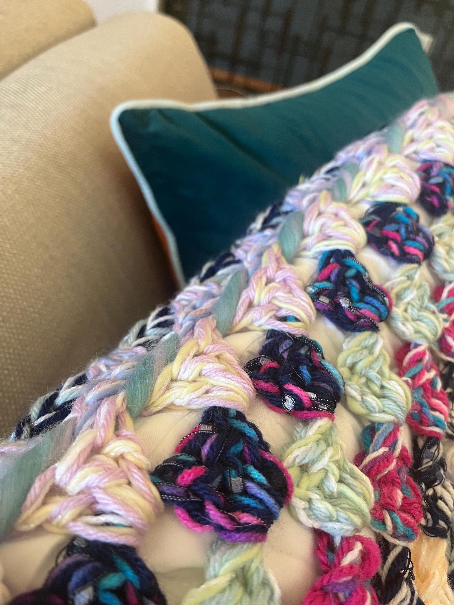 aspen | granny square throw pillow