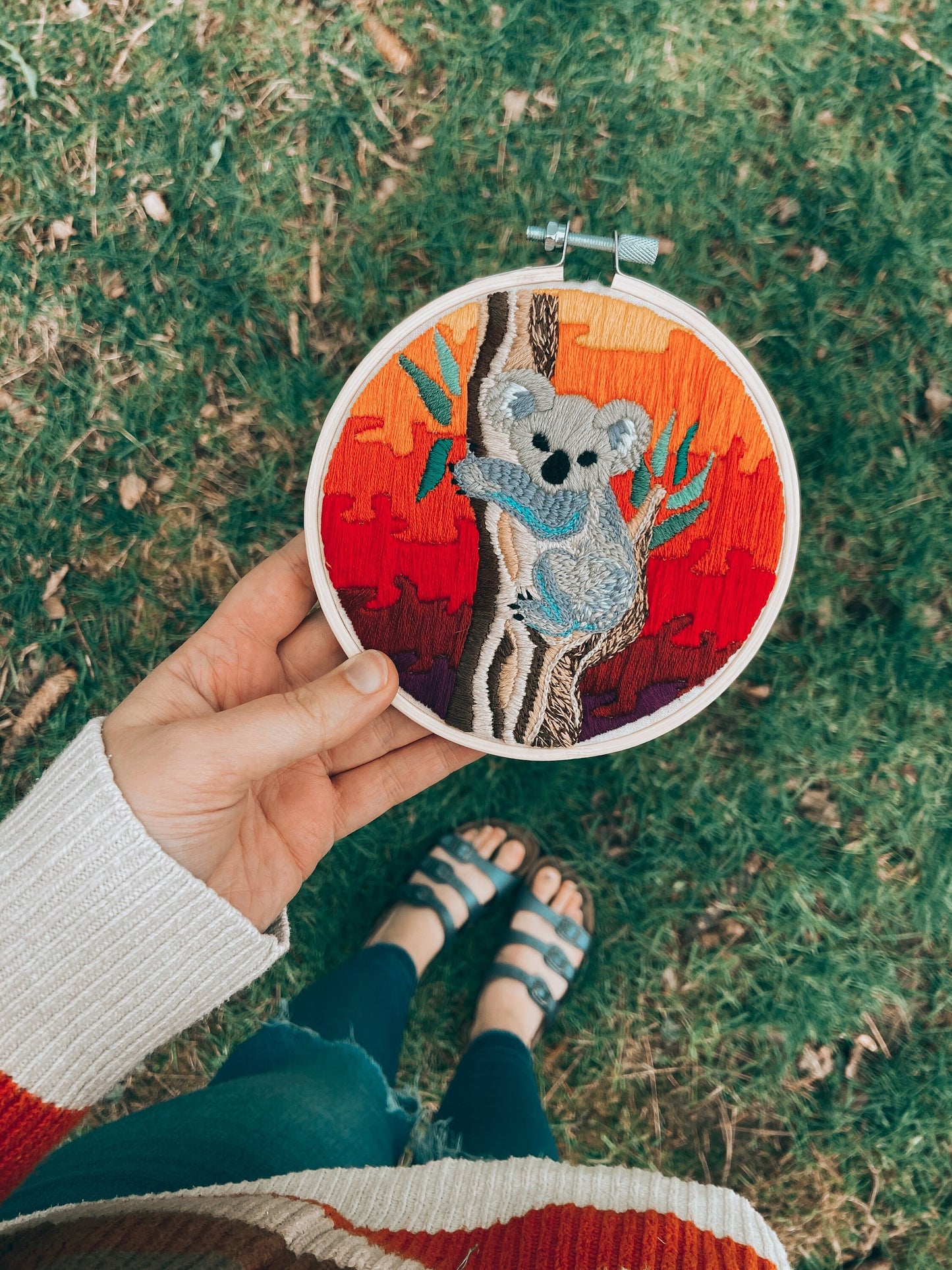 sunset koala | digital embroidery pattern