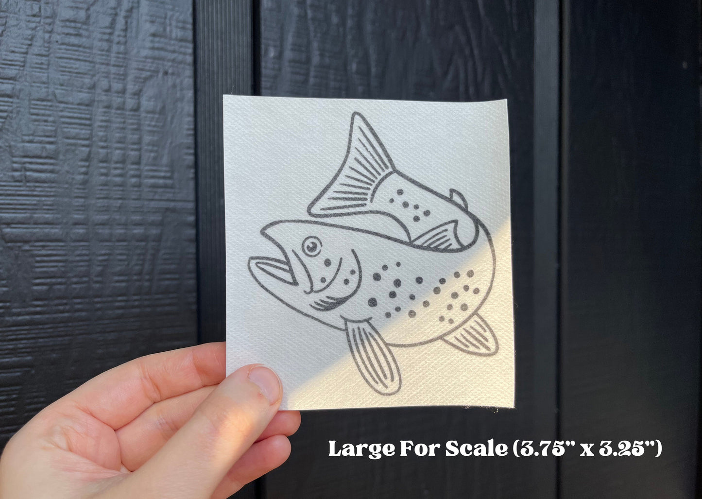 rainbow trout "stick & stitch" | embroidery wash away sticker