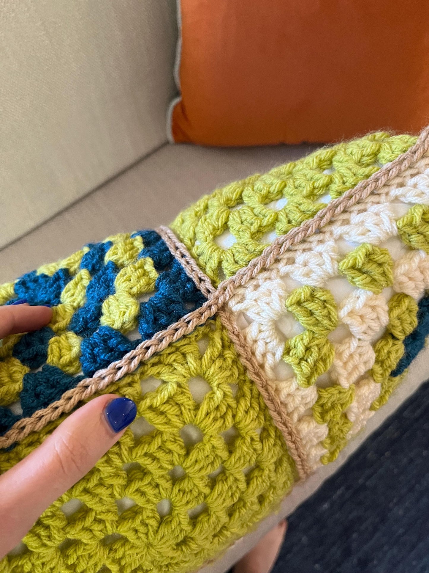 juneau | granny square throw pillow