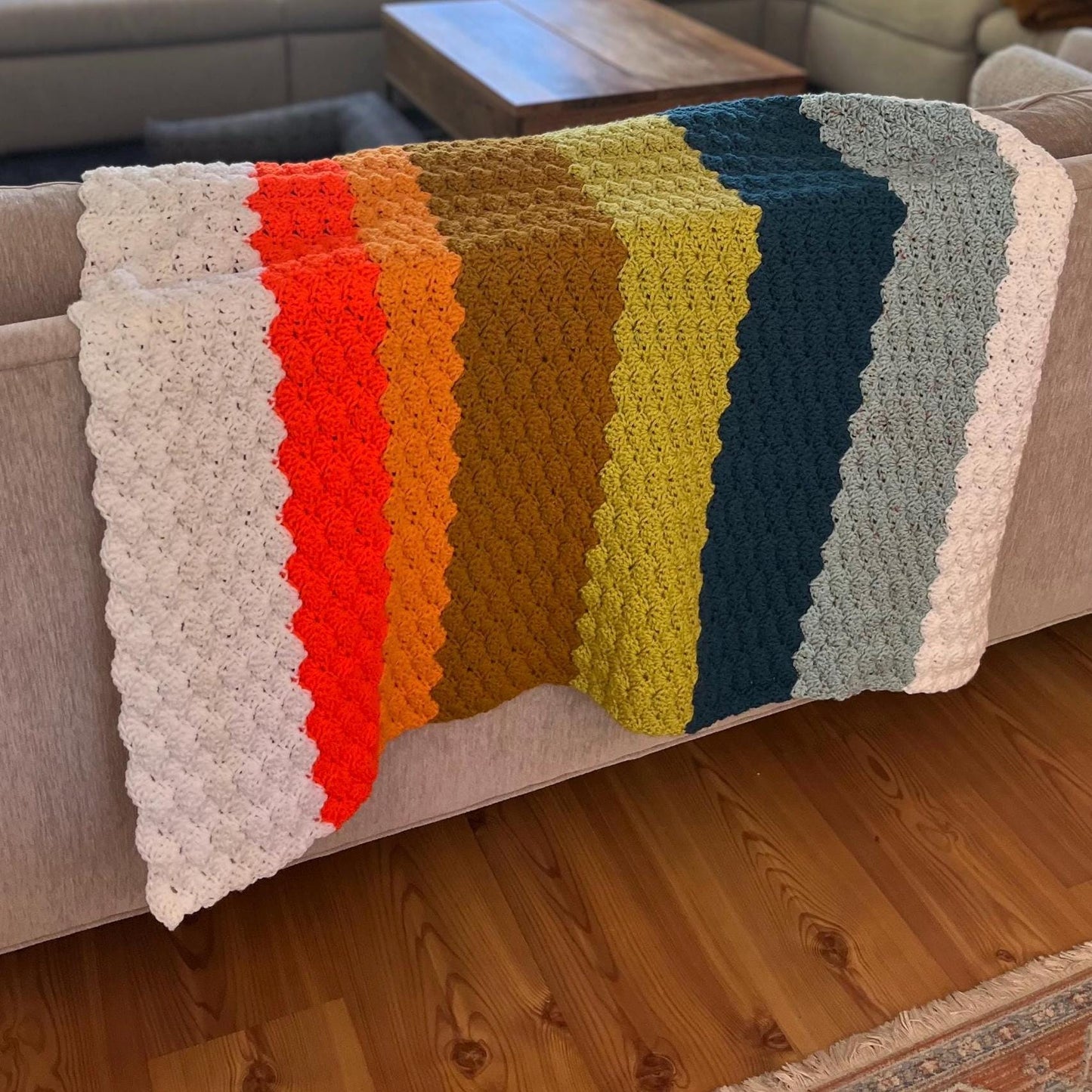 pacific summer throw blanket | digital crochet pattern
