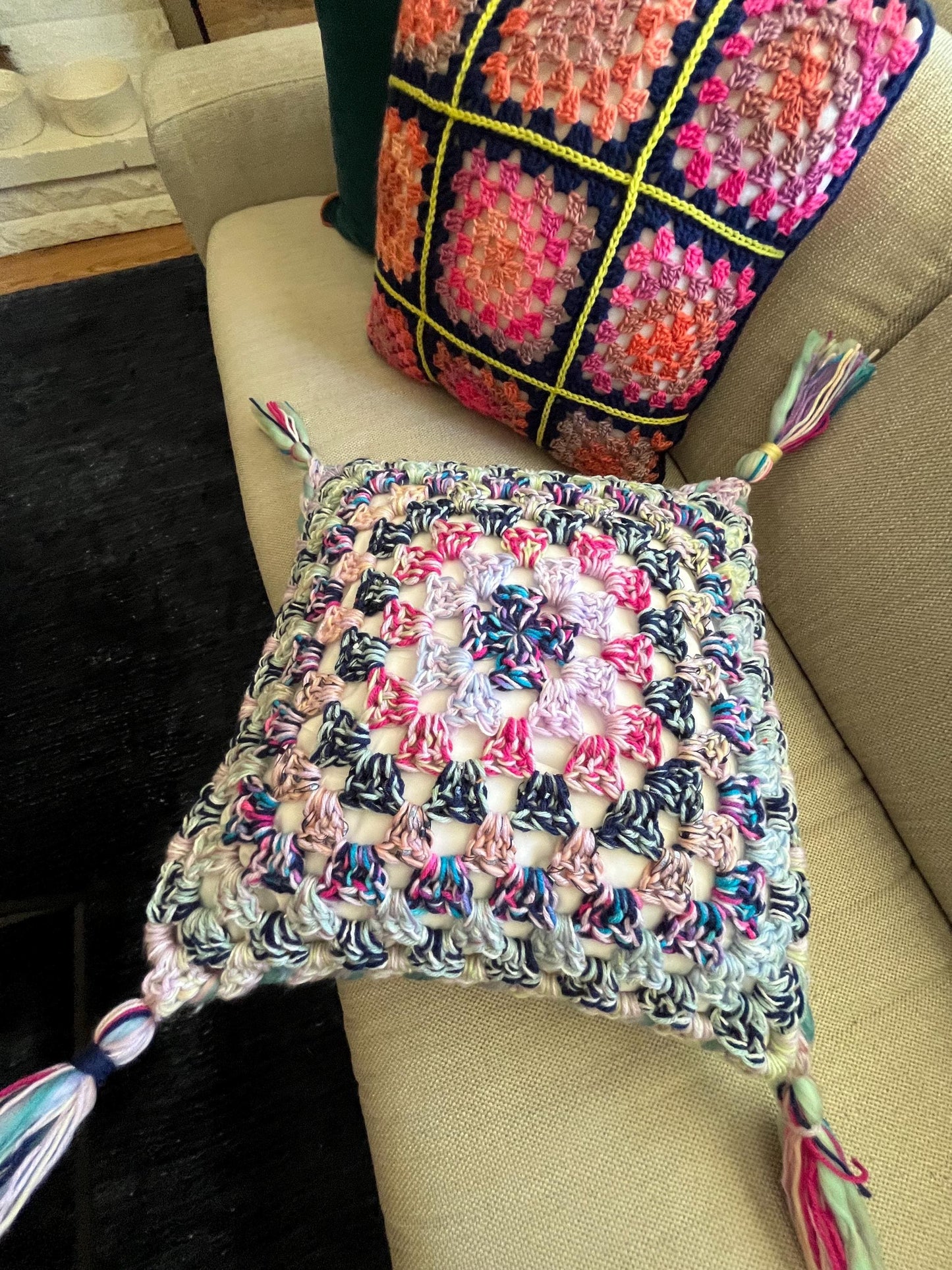 aspen | granny square throw pillow