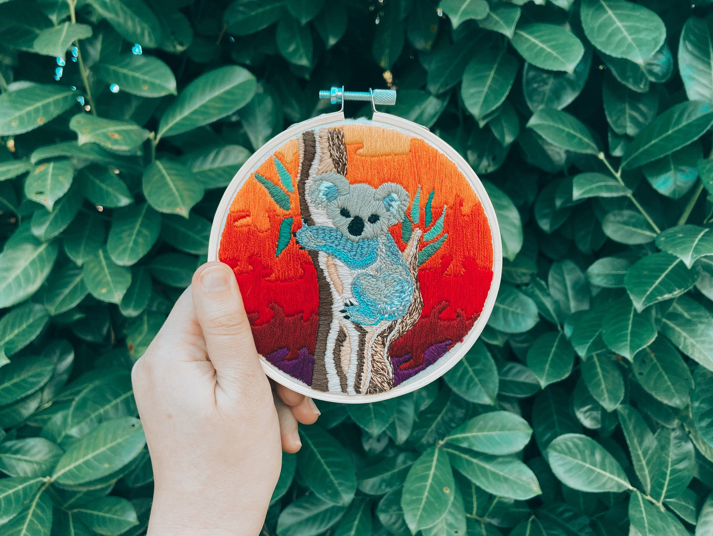 sunset koala | digital embroidery pattern
