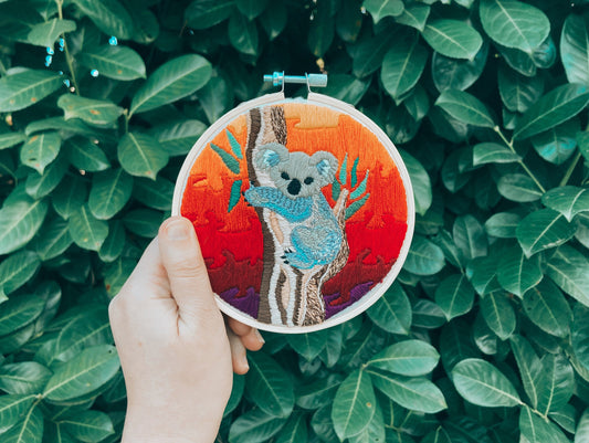 sunset koala | digital embroidery pattern
