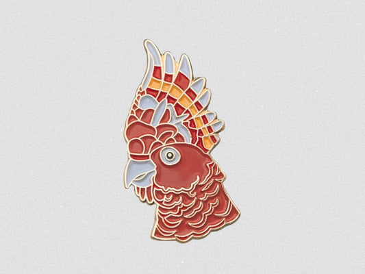 pink cockatoo | enamel magnet