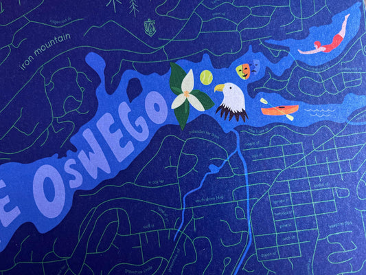 lake oswego oregon | map print