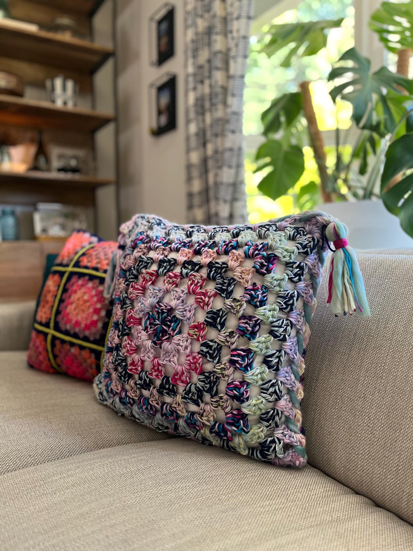 aspen | granny square throw pillow