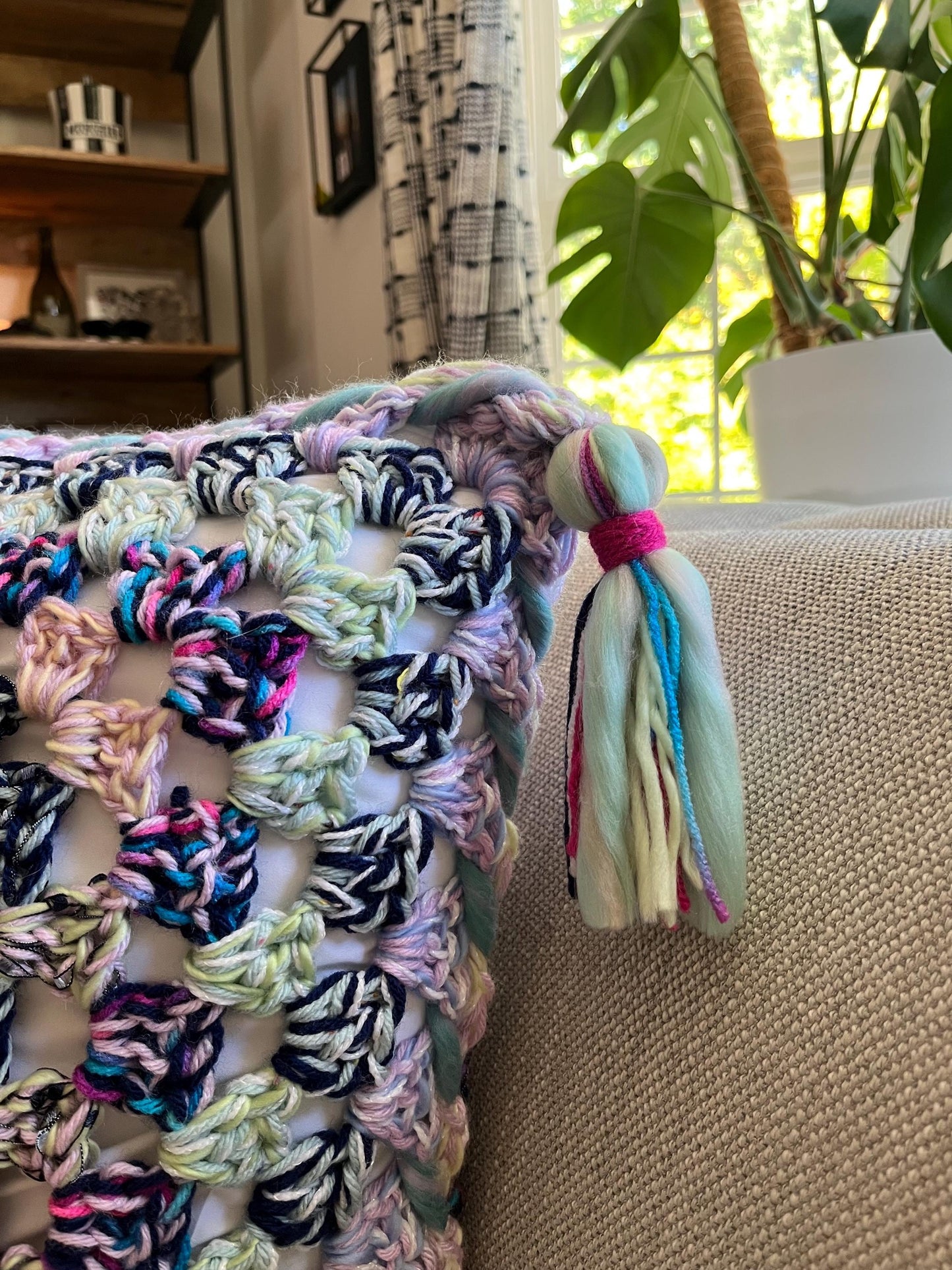 aspen | granny square throw pillow