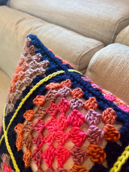 ibiza | granny square throw pillow