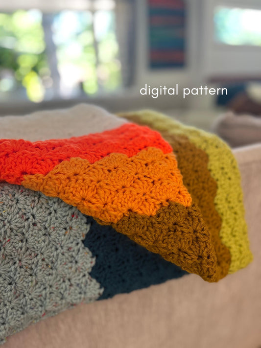 pacific summer throw blanket | digital crochet pattern