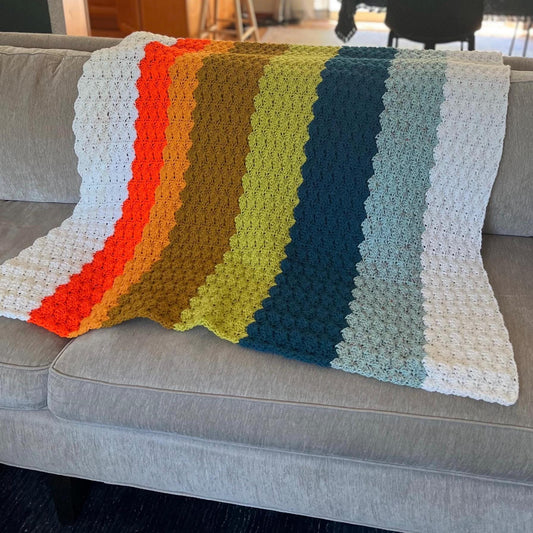 pacific summer throw blanket | digital crochet pattern
