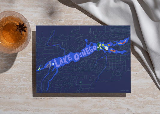 lake oswego oregon | map print