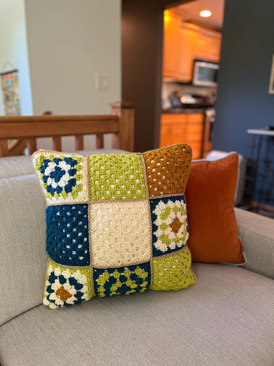 juneau | granny square throw pillow