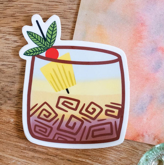mid century mai tai | waterproof sticker