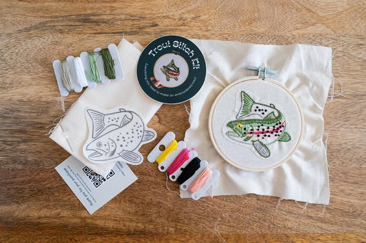 rainbow trout | complete embroidery kit