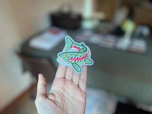 rainbow trout | embroidered iron on patch