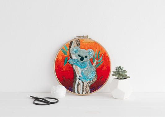 sunset koala | digital embroidery pattern