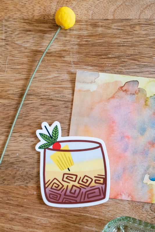 mid century mai tai | waterproof sticker