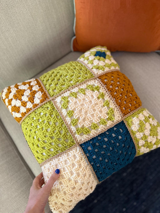juneau | granny square throw pillow